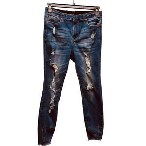 Grace & Lace Distressed Women's Blue Jean Pants Size 12